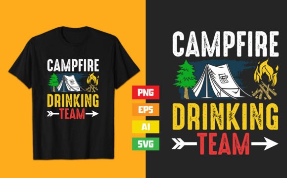 Campfire Drinking Team T-Shirt: A Versatile Design for Creatives and Entrepreneurs