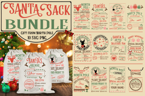Christmas Santa Sack SVG Bundle