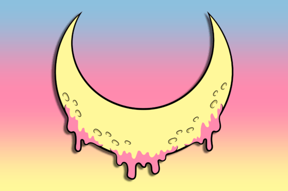 Creepy Cute Pastel Goth Moon