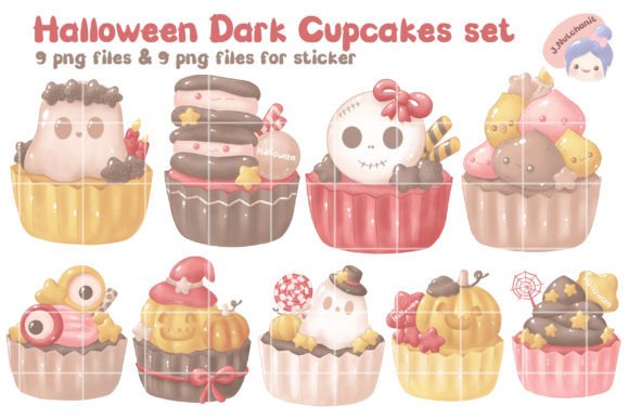 Halloween Cupcake Dark Theme Set