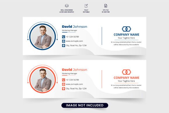 Modern Digital Email Signature Template Vector for Corporate Businesses