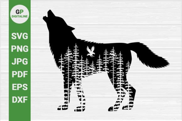 Wolf Howls, Eagle Flies Woods SVG 2